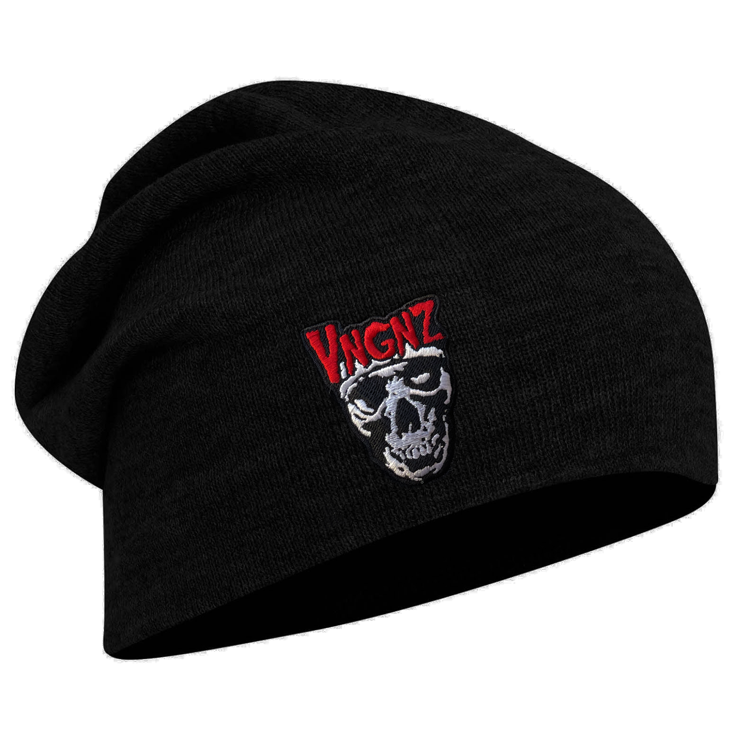 Black VNGNZ Skull Beanie - Red VNGNZ