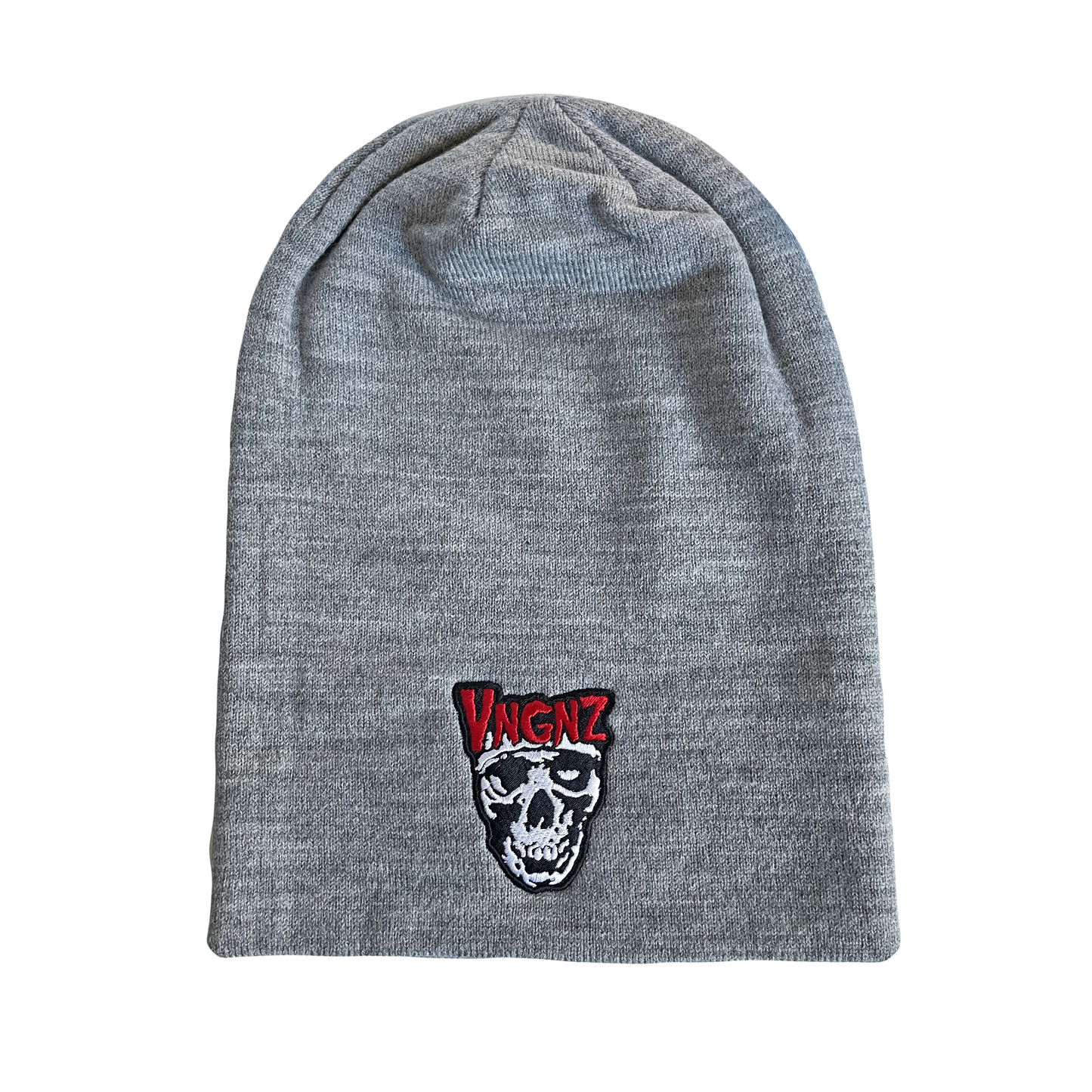 Grey VNGNZ Skull Beanie - Red VNGNZ