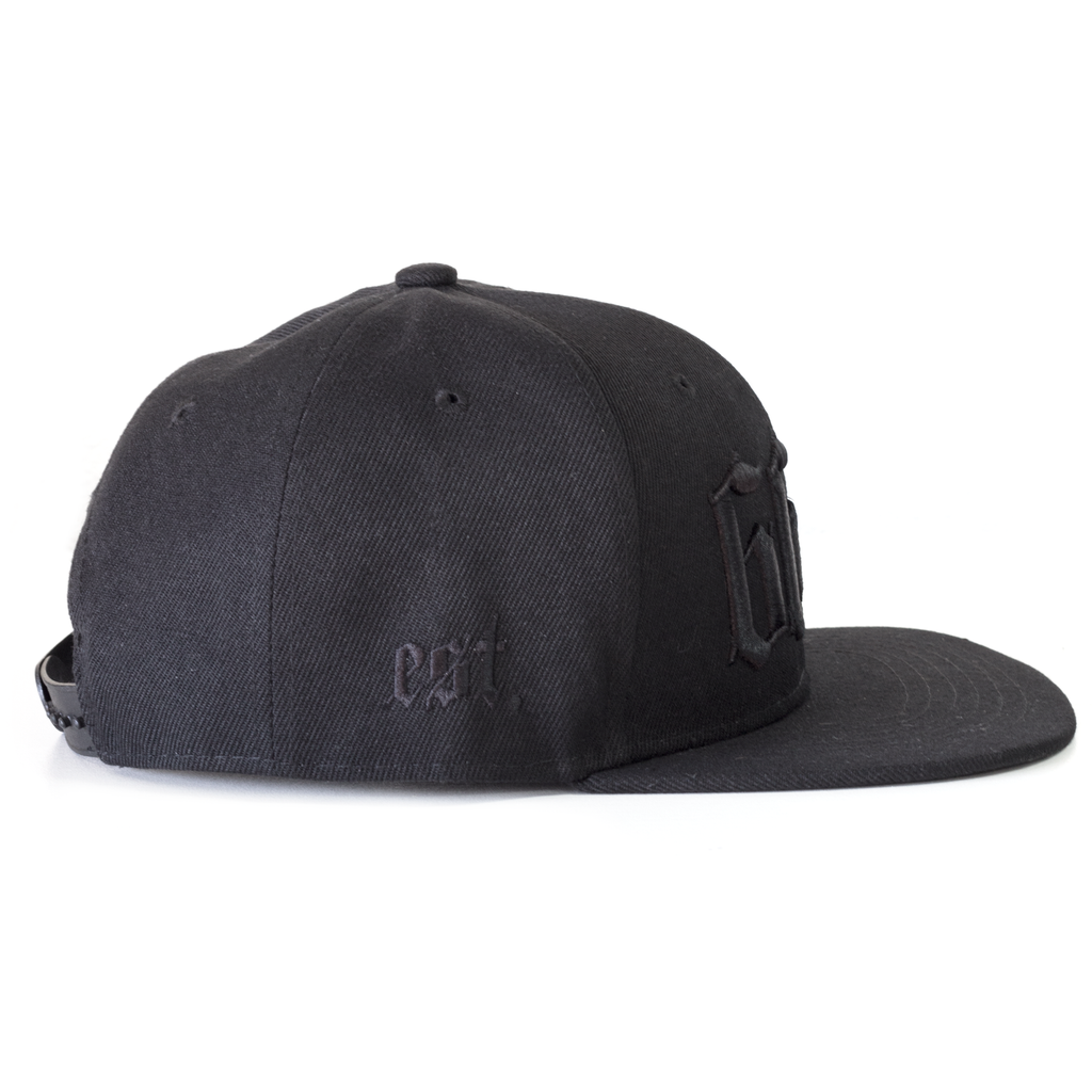 6661 Black Embroidered Snapback