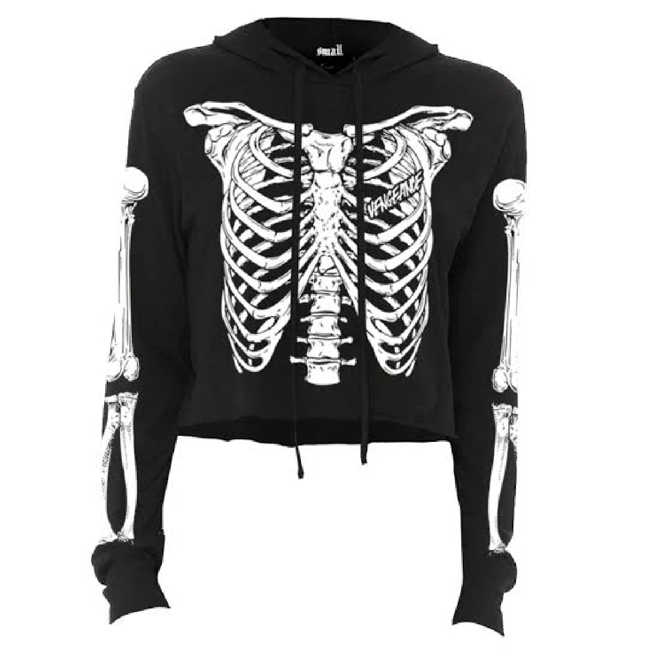 Cropped skeleton hoodie 2025